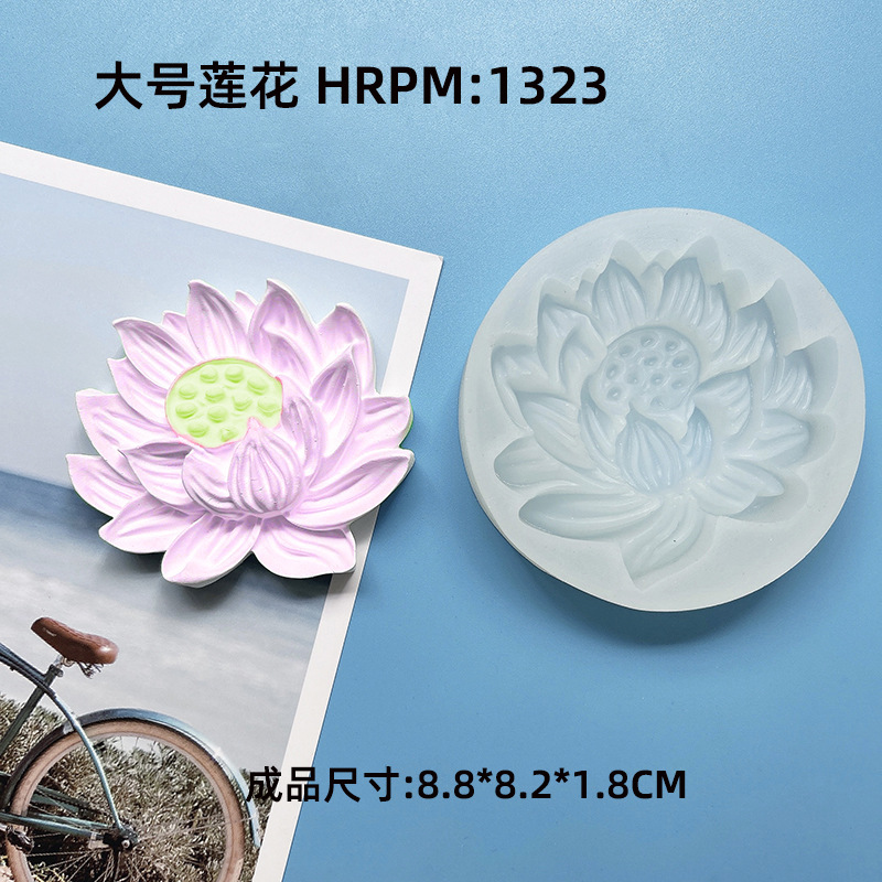 diy lotus silicone mold, lotus chocolate cake, fondant dew, scented candle, soap, and epoxy resin decorative mold pic 13
