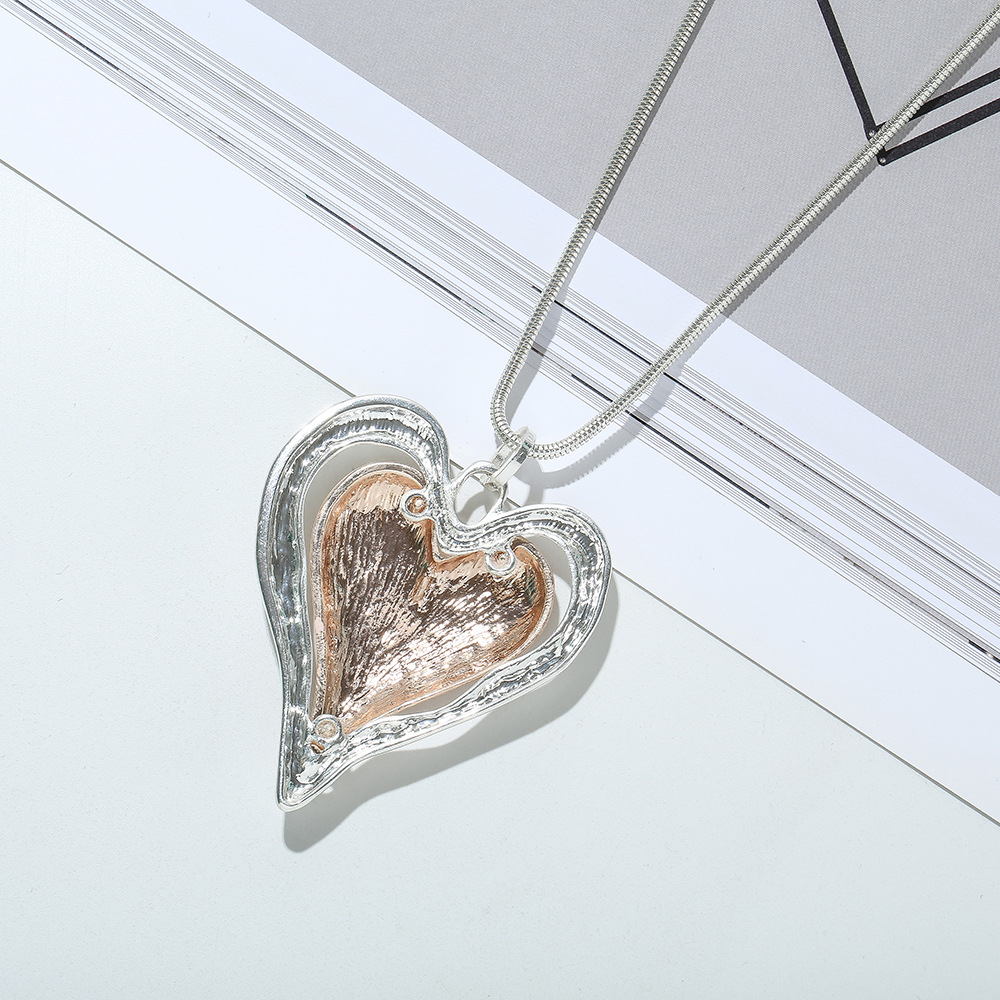 毛衣链女高级感长款跨境饰品亚马逊爆款项链外贸饰品女爱心长项链详情7