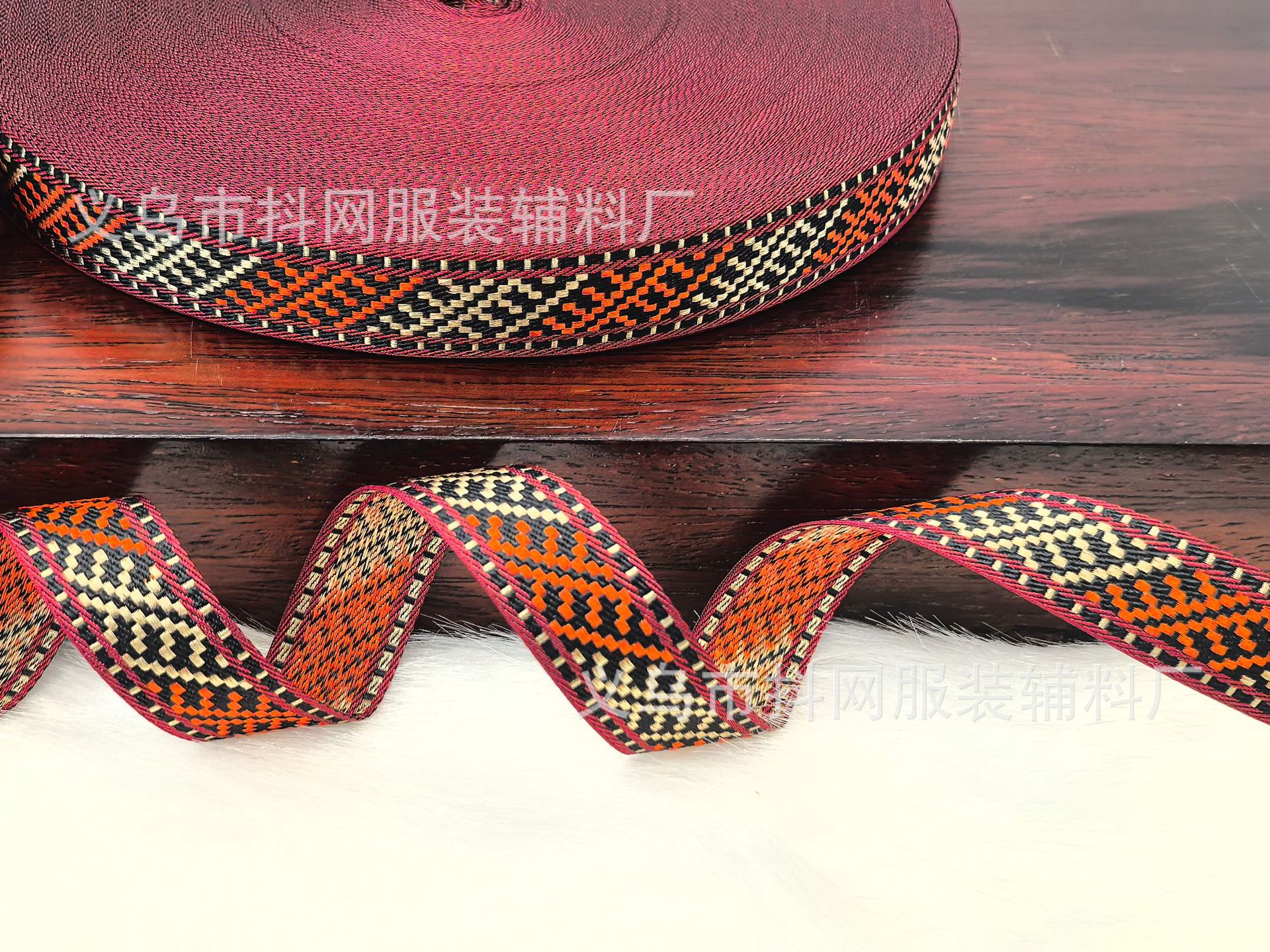 1.5-2.5cm复古民族风菱形图案提花织带服装辅料礼盒包装带日系风详情5