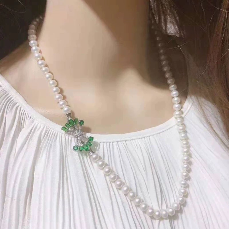珍珠项链扣子毛衣链搭扣 diy手工制作手链扣头微镶月亮贝壳接头扣详情15