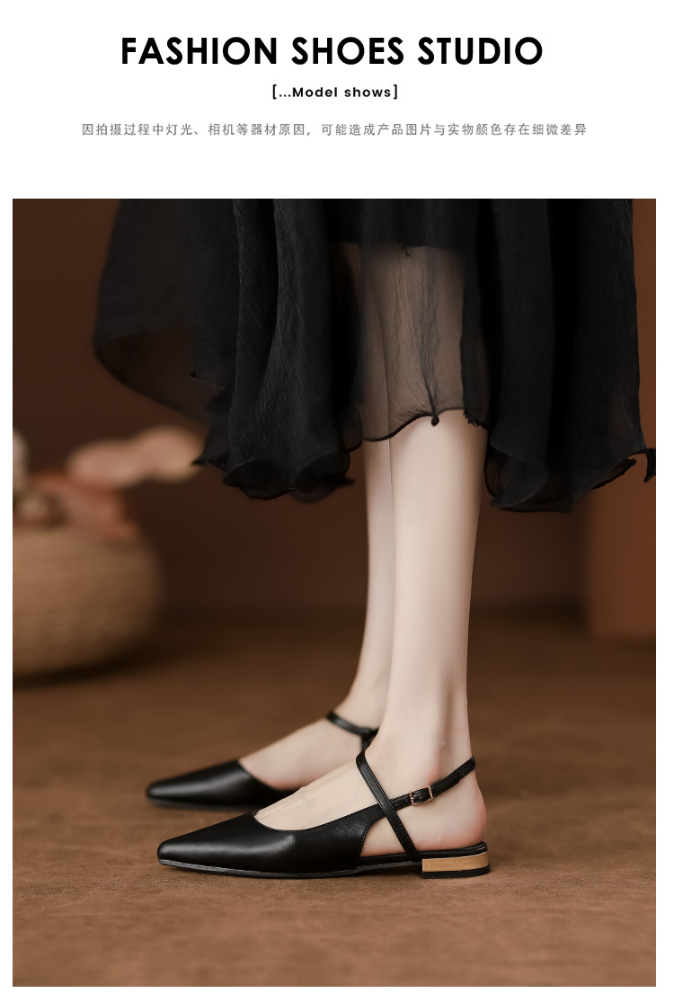 女鞋夏季女2025法式不累脚单鞋舒适平底气质后空包头凉鞋女时尚详情20