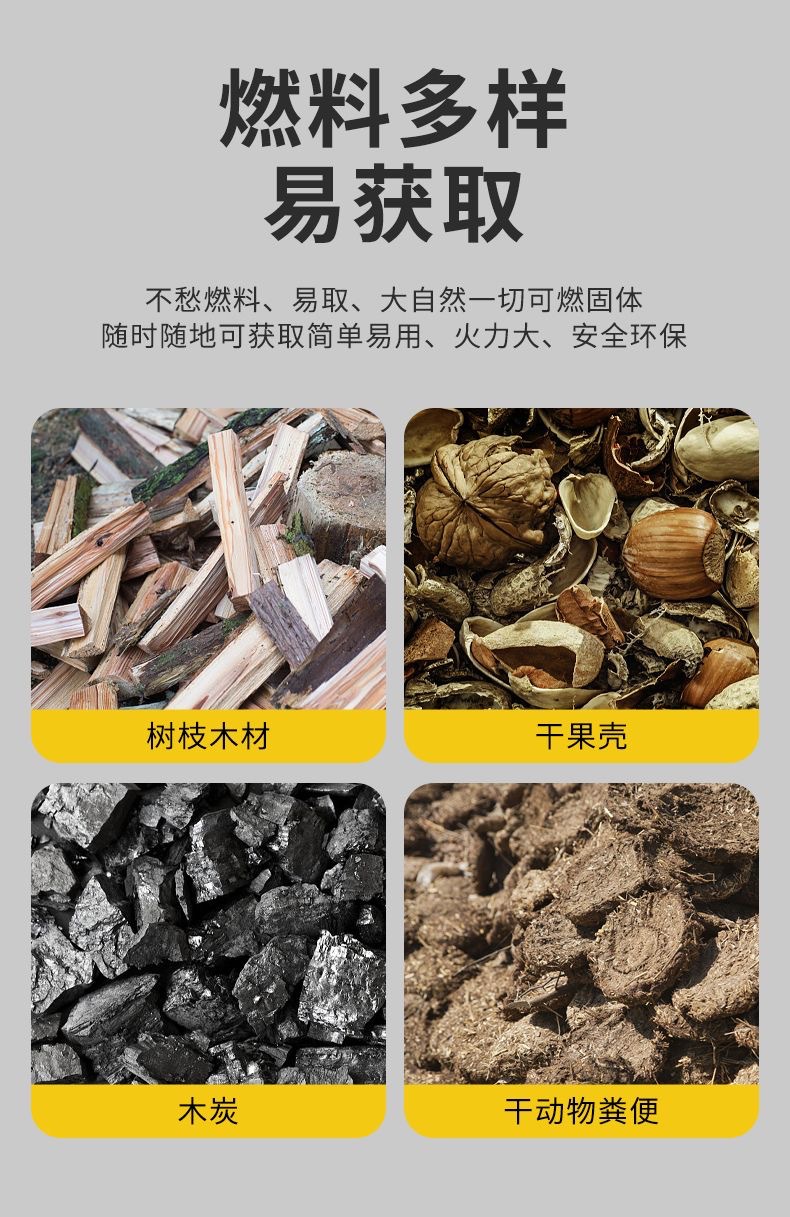 便携式不锈钢折叠柴火炉多功能露营户外防风木柴碳炉酒精炉具详情6