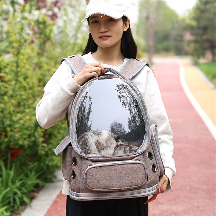 跨境猫包外出包便携透明太空舱双肩猫背包猫咪车载旅行小型宠物包详情12