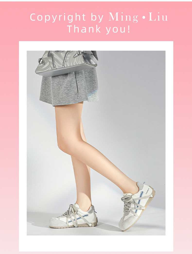 复古真皮德训鞋女2025秋季新款鞋子女双色鞋带歪头运动鞋休闲女鞋详情25