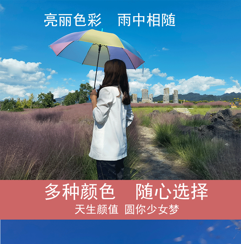 透明雨伞大量批发一次性塑料雨伞自动批发透明伞长柄高颜值晴雨伞详情1
