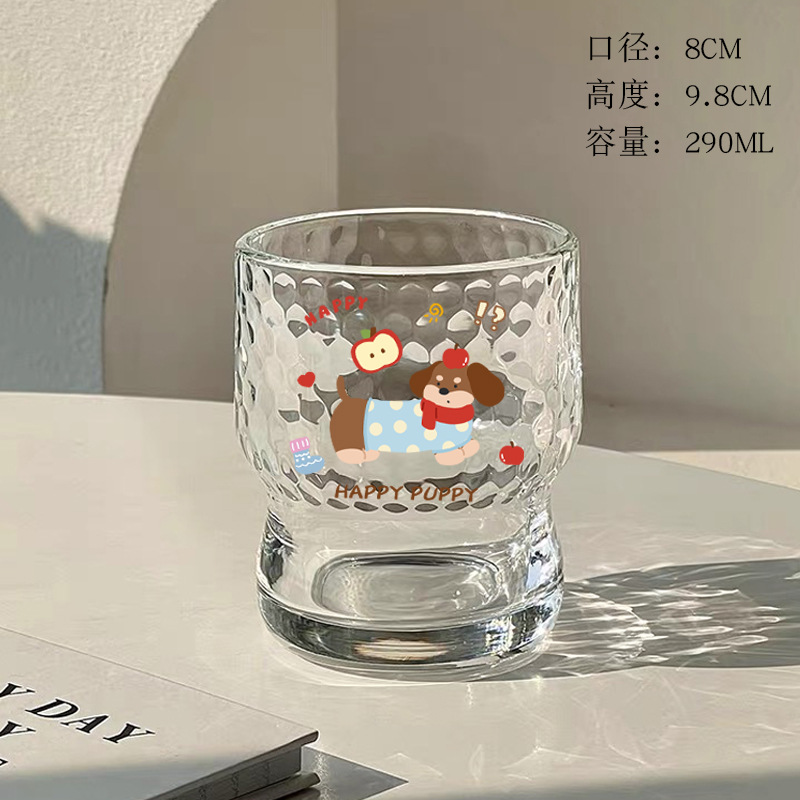 ins玻璃杯高级咖啡杯小众创意卡通家用水杯女学生冰美式牛奶杯子详情2