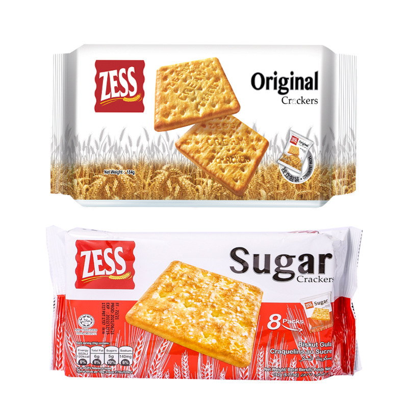 Wholesale of Malaysian imported ZESS brand bagged soda crackers as afternoon tea snacks 192gTJ pic 1