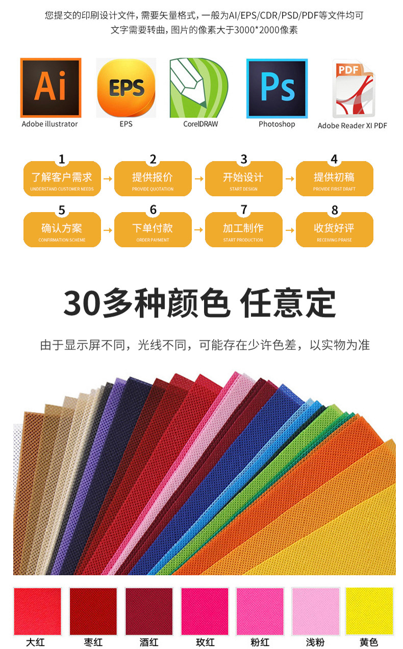 现货无纺布鞋束口袋定制服装收纳袋抽绳束口袋定做防尘袋可印logo详情13
