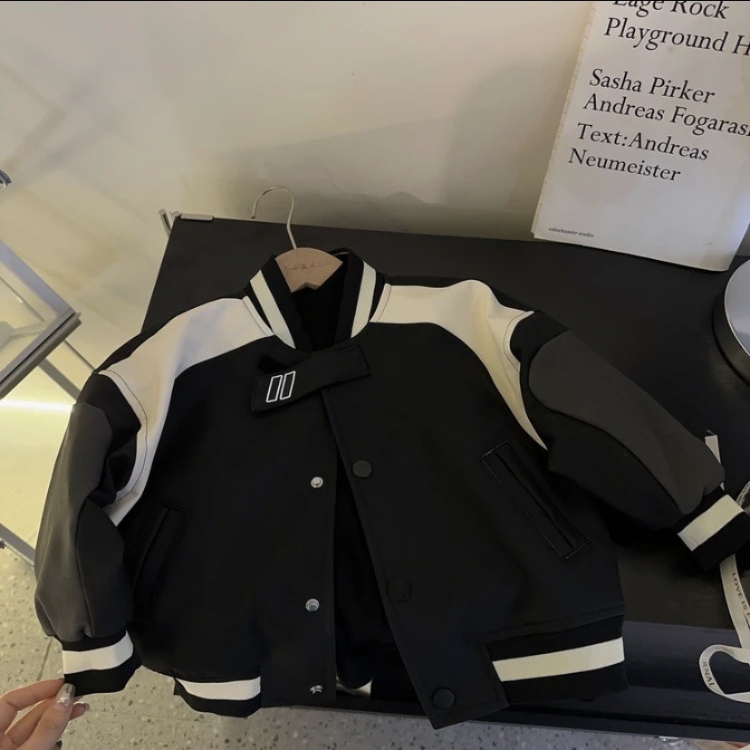男童羽绒服2023外套秋季新款韩版棒球服外套机车风皮衣时尚潮厂家详情4