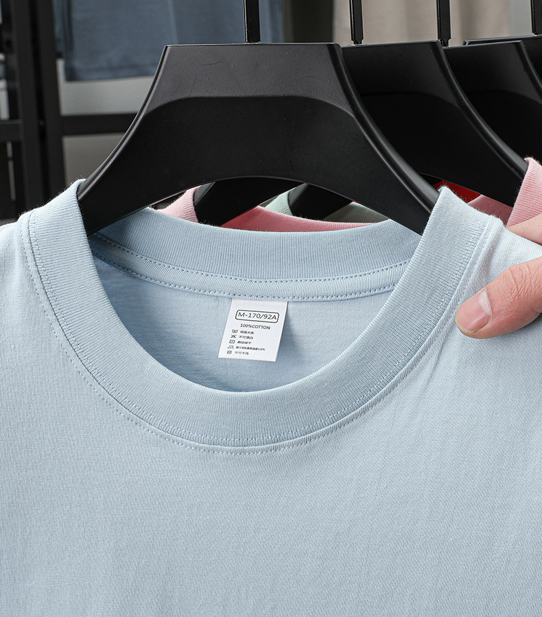 2025夏季新款7A抗菌透气男士短袖t恤14色230克纯棉圆领休闲T恤男详情37