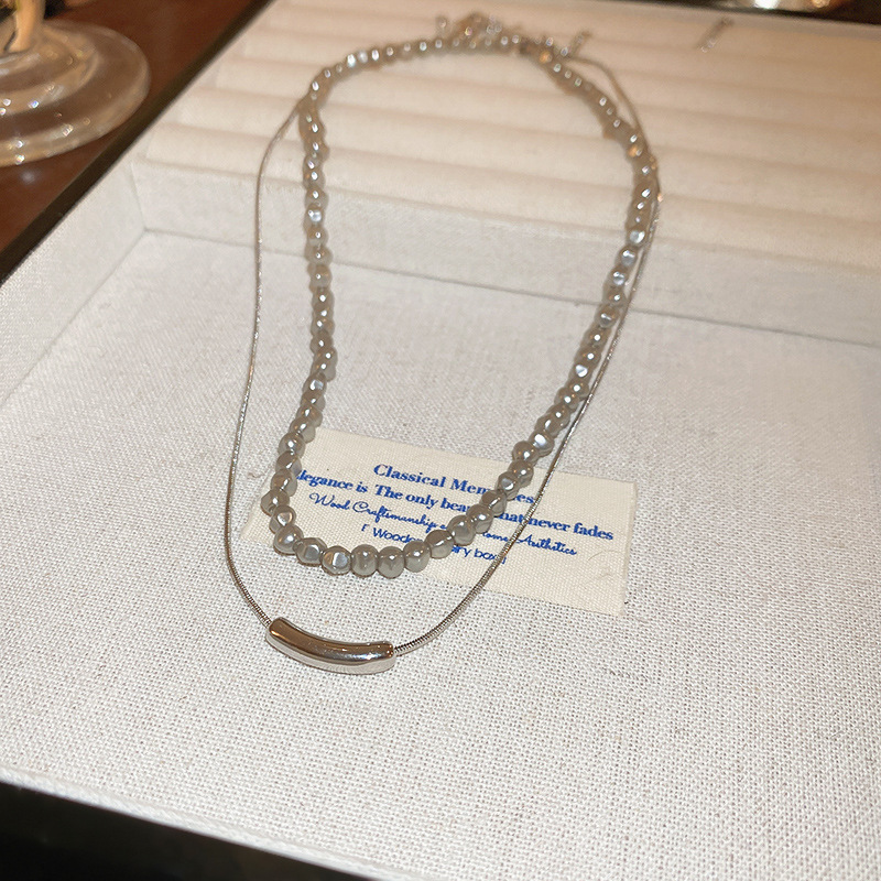 超仙珍珠蝴蝶结流苏双层项链气质高级感锁骨链时尚小众新娘饰品女详情23