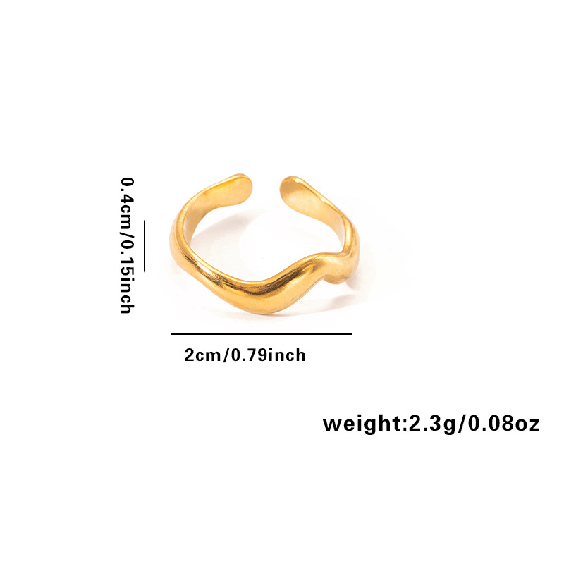 欧美时尚ins风简约钛钢戒指18k镀金不规则几何不锈钢女士饰品热销详情39