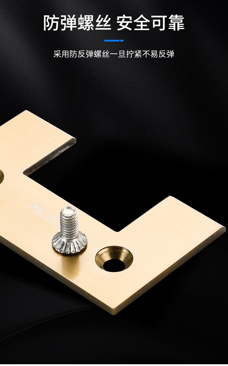 Bright glass door hinges, heavy-duty bathroom clamps, 90-degree shower glass door fixed clamps, bathroom swing hinges pic 10