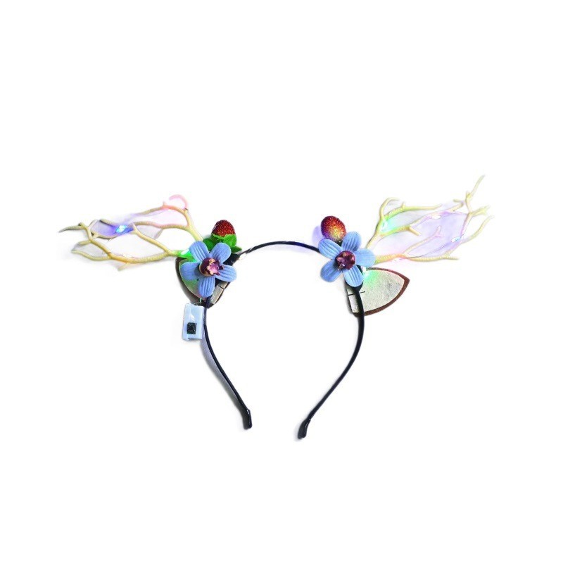 In-stock cross-border European and American Christmas antler headbands, strawberry antler headbands, funny photo Christmas headwear pic 8