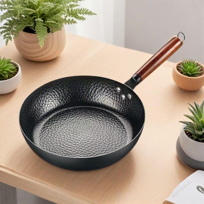 新款不粘煎蛋锅家用无涂层牛排煎炒锅纹理炒菜锅电磁炉通用平底锅详情11
