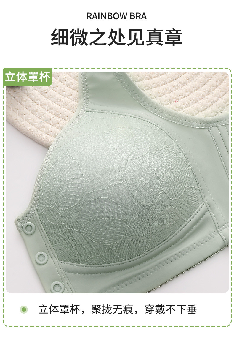 固定杯前开扣妈妈中老年内衣女大码无钢圈文胸薄款背心式胸罩详情14