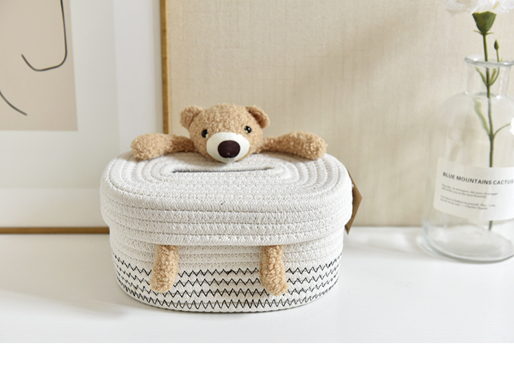 创意北欧风纸巾盒抽纸盒简约卡通棉绳长方形家用客厅餐桌餐巾盒详情10