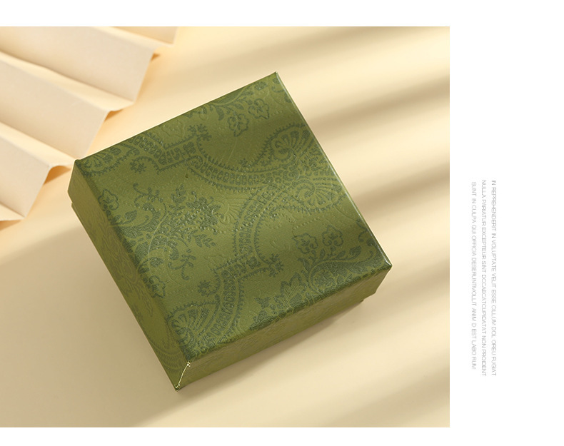 Ancient-style jewelry box, top and bottom cover ring box, classic packaging box, stud necklace box, enamel green jewelry box, gift bag pic 14