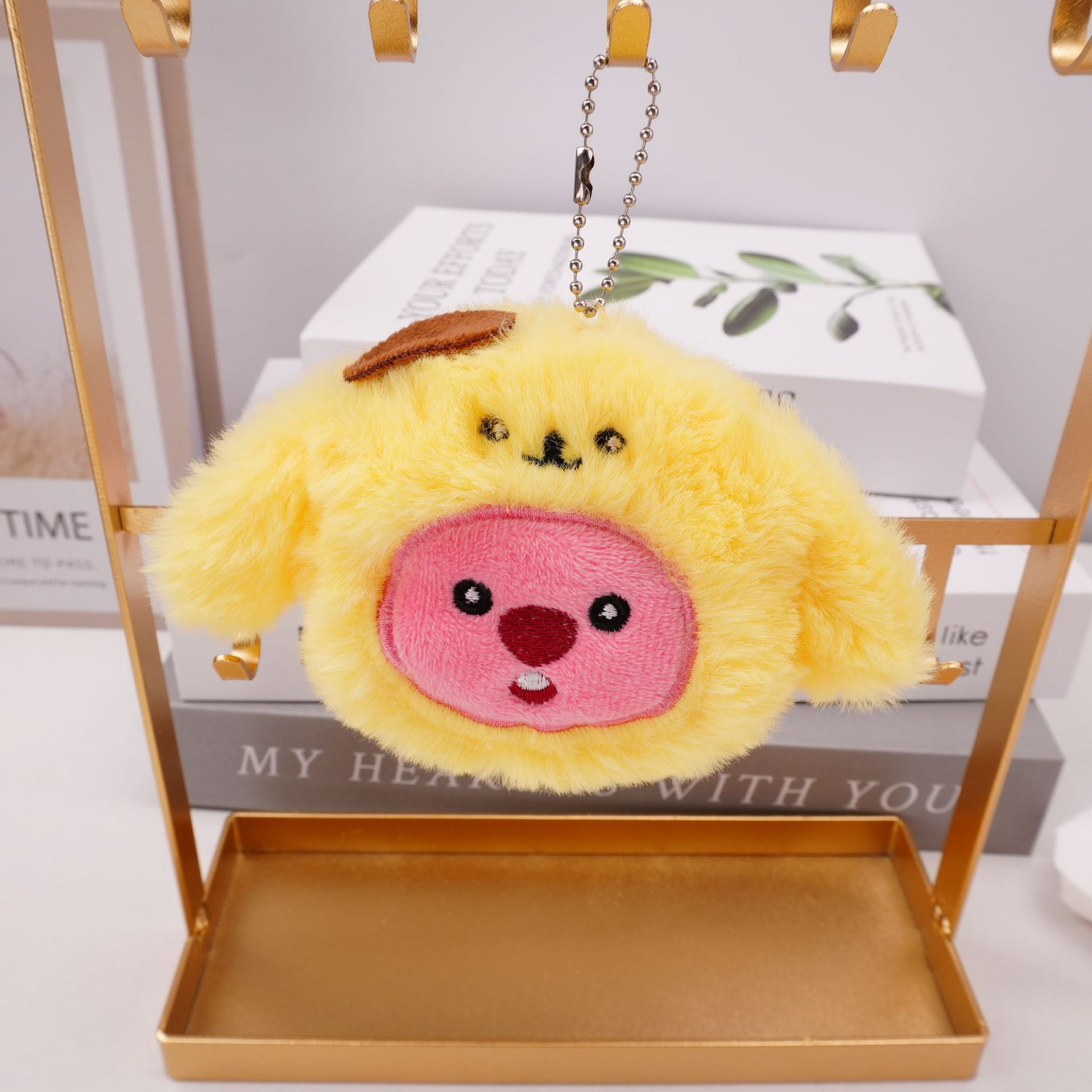 新款loopy露比毛绒玩偶挂件可爱海狸公仔钥匙扣抓机婚庆玩具批发详情5