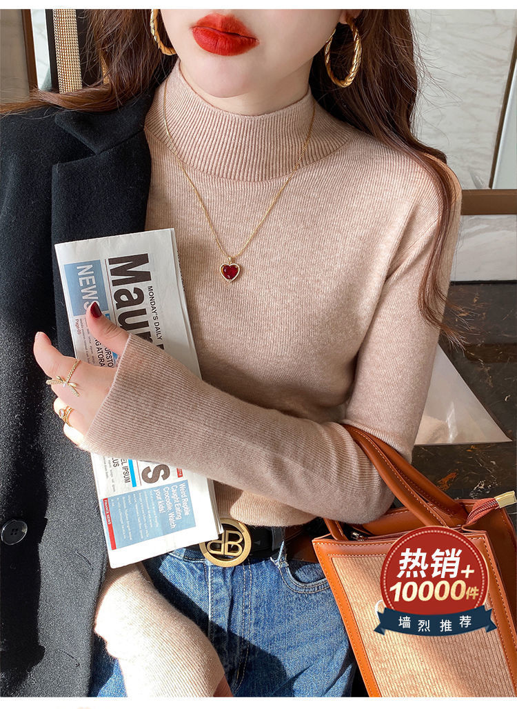 【好看的】毛衣针织衫女秋冬新款半高领打底衫百搭洋气内搭毛衫详情4