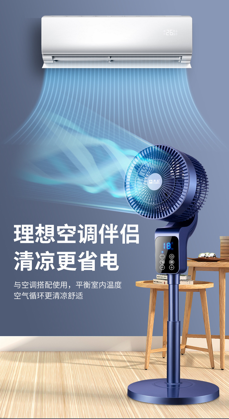 骆驼空气循环扇直流变频36档电扇香薰语音遥控涡轮对流落地扇风扇详情14