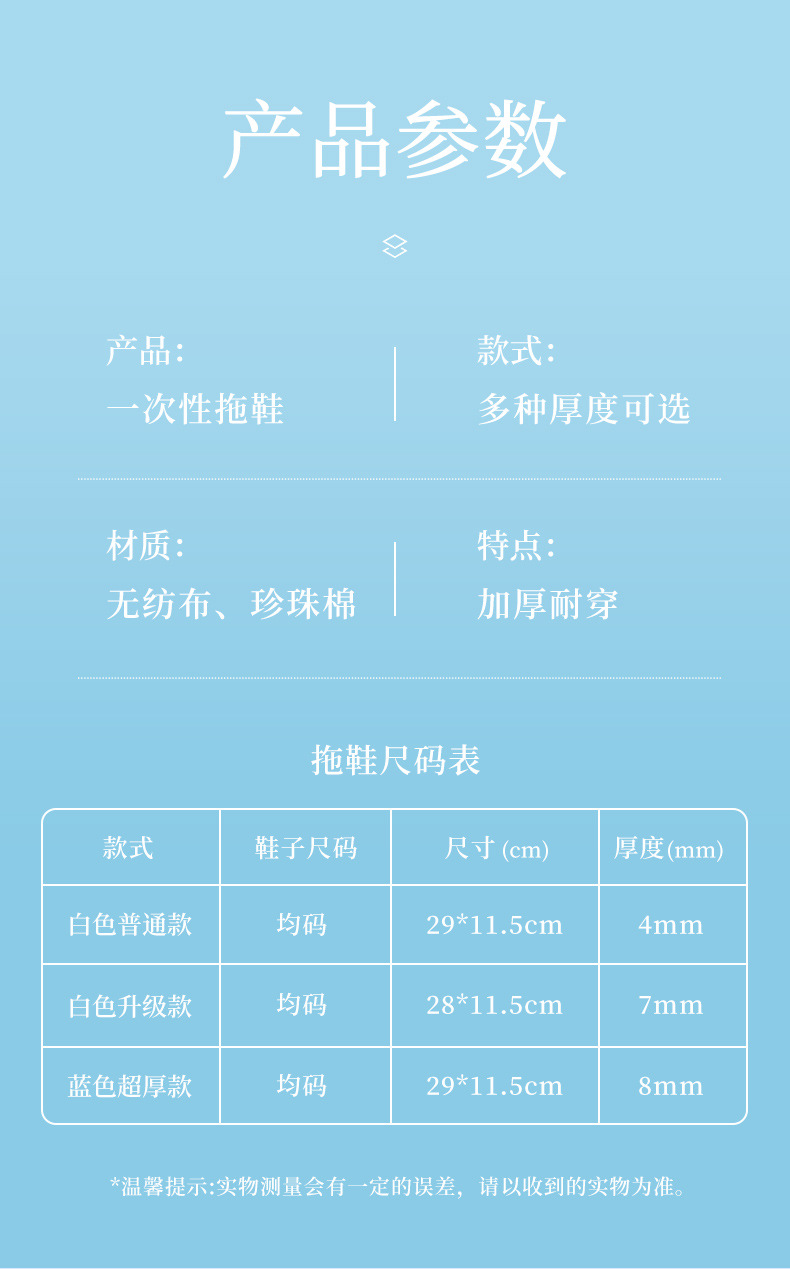 酒店专用一次性拖鞋100双装连锁宾馆无纺布加厚防滑室内批发耐用详情4