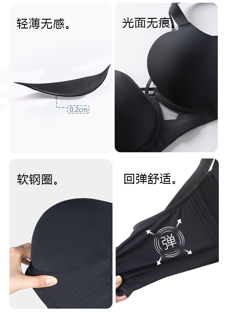 跨境大码mm无痕内衣女大胸显大聚拢收副乳上托薄款性感文胸罩详情17