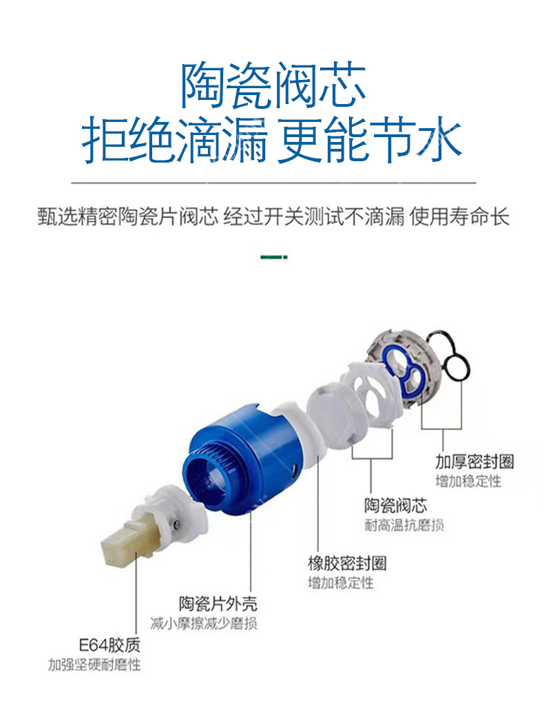 跨境暗装面盆龙头嵌入式水龙头民宿酒店工程暗装入墙冷热水龙头详情9