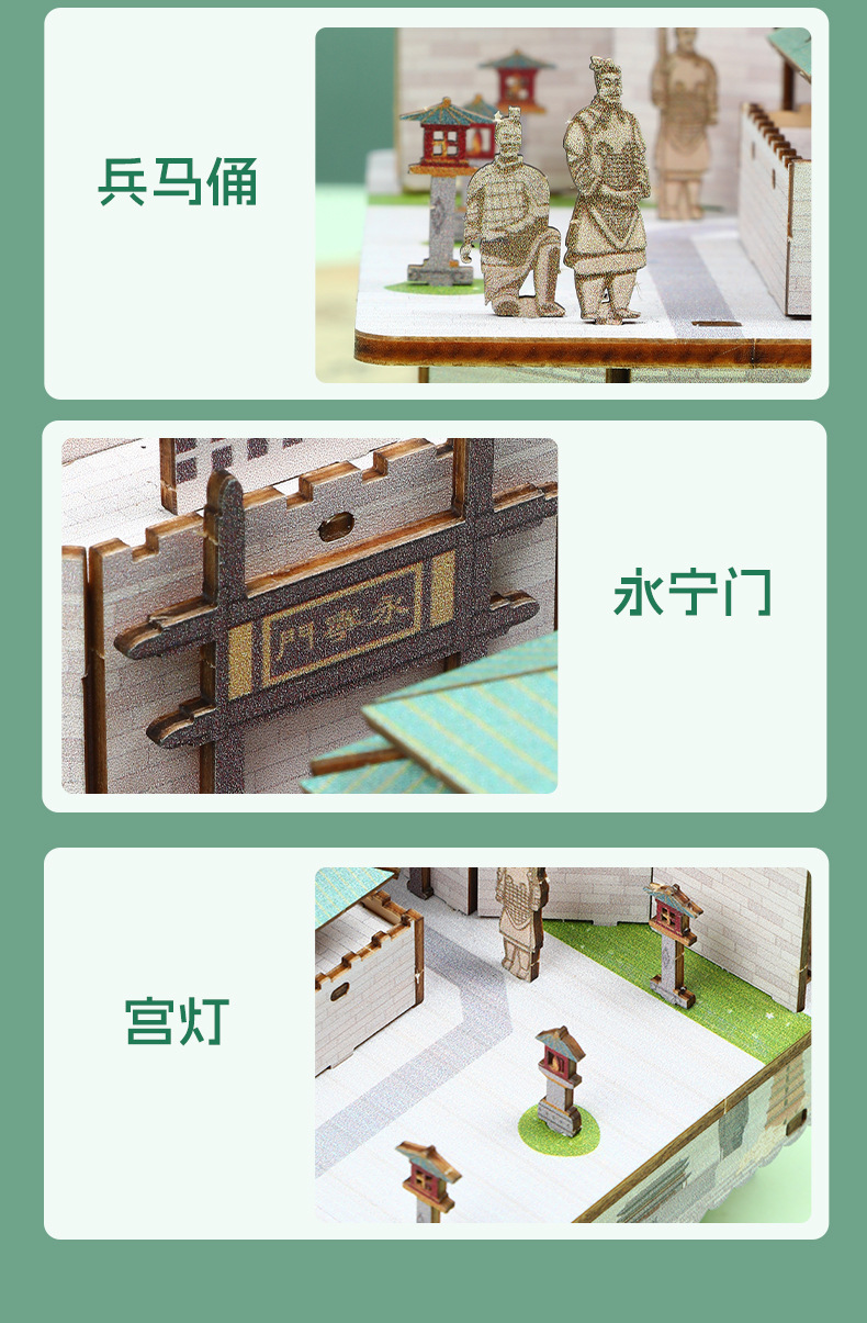 Chaotong Cultural and Creative's ancient capital Xi 'an music box Creative 3d stereoscopic architectural ancient-style assembly gift model decoration, national trend pic 17