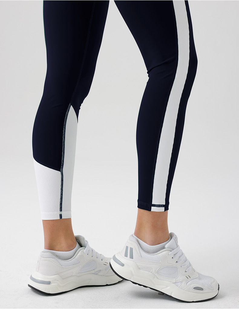 环保再生面料撞色瑜伽套装带胸垫运动背心显瘦户外跑步健身服套装详情22