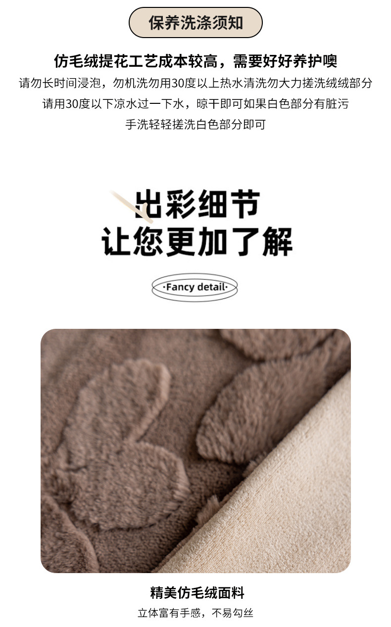 毛绒提花抱枕纯色简约家居沙发靠枕套立体图案客厅沙发靠垫跨境详情20