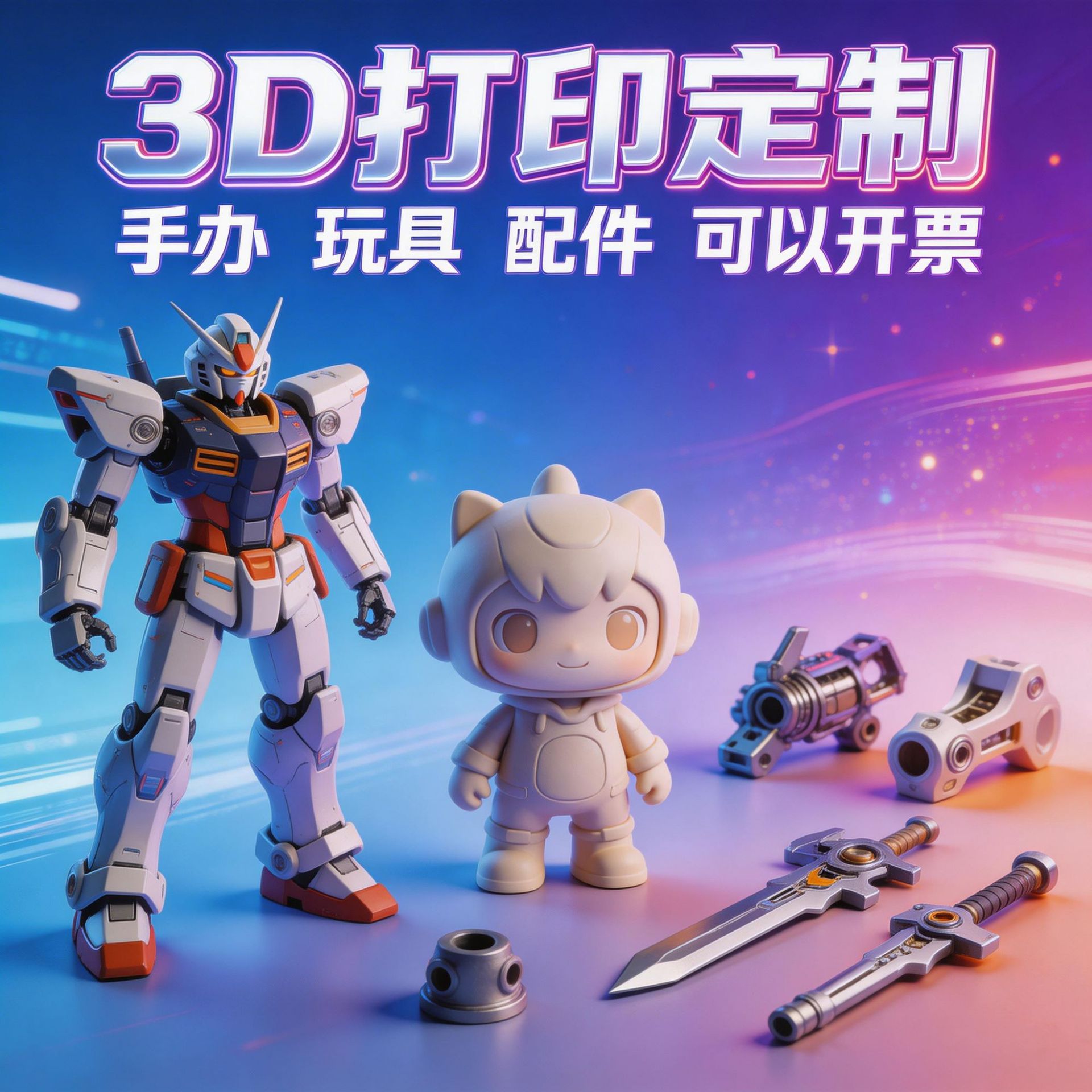 3D打印工厂可以打样600台打印机24小时服务手办打印配件打印详情1