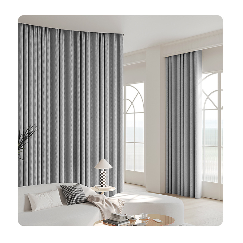 Free sample of curtain and window screen track in Chuyang can be measured and installed. Finished sample of fully light-blocking curtains in Shaoxing Keqiao pic 21