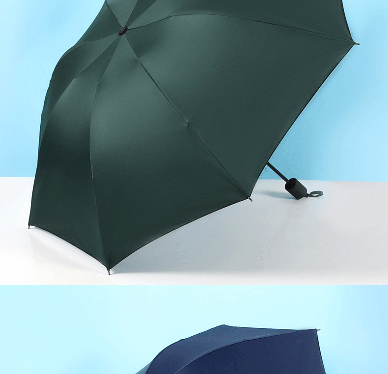 Automatic UV umbrella advertisement, sunshade umbrella, black rubber folding umbrella, sun protection umbrella, UV protection wholesale, can be printed with LOGO pic 11