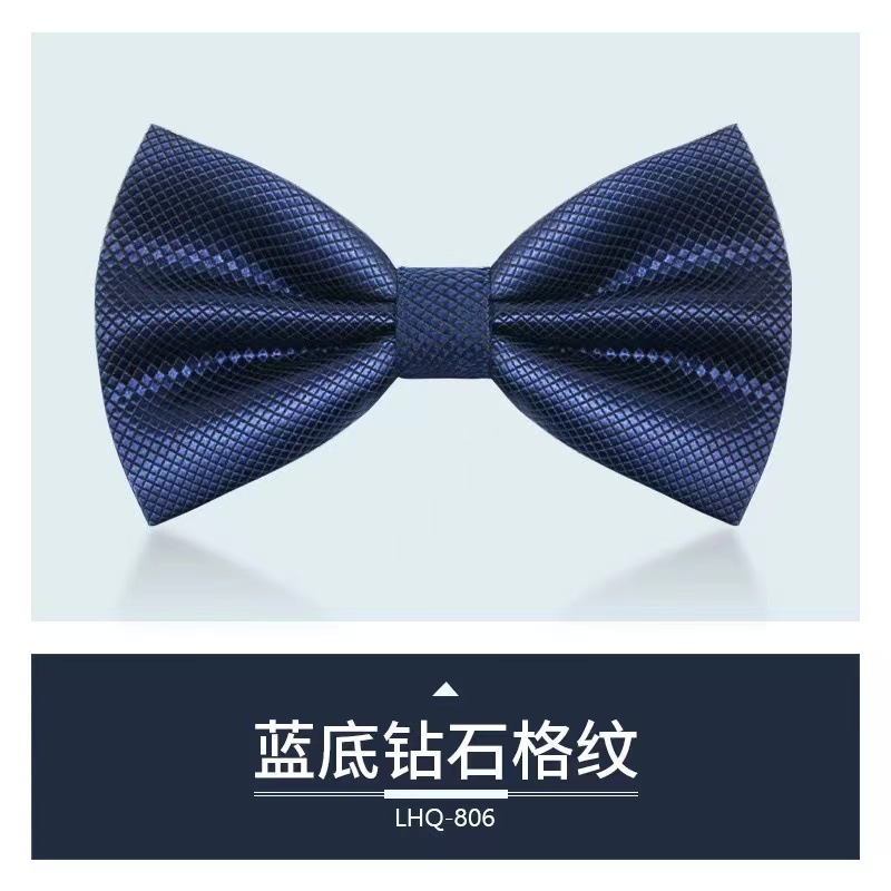 男士领结韩版潮双层纯色网格婚礼新郎正装衬衫礼服蝴蝶结厂家批发详情19