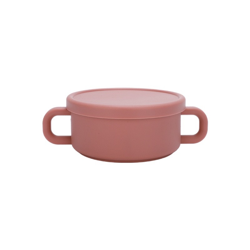 婴童 跨境宝宝硅胶餐具/防摔食品级/耐高温辅食碗/喂养餐具带盖批发详情4
