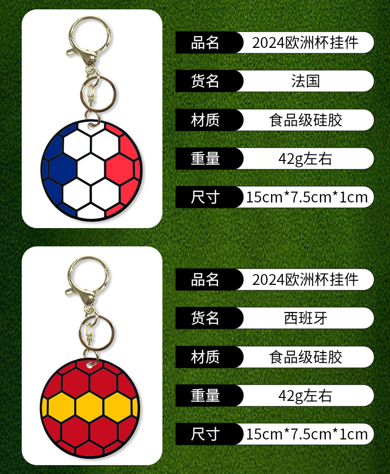 European Cup gifts, European Cup silicone keychain pendants, silicone decorative items, silicone keychain pendants pic 6
