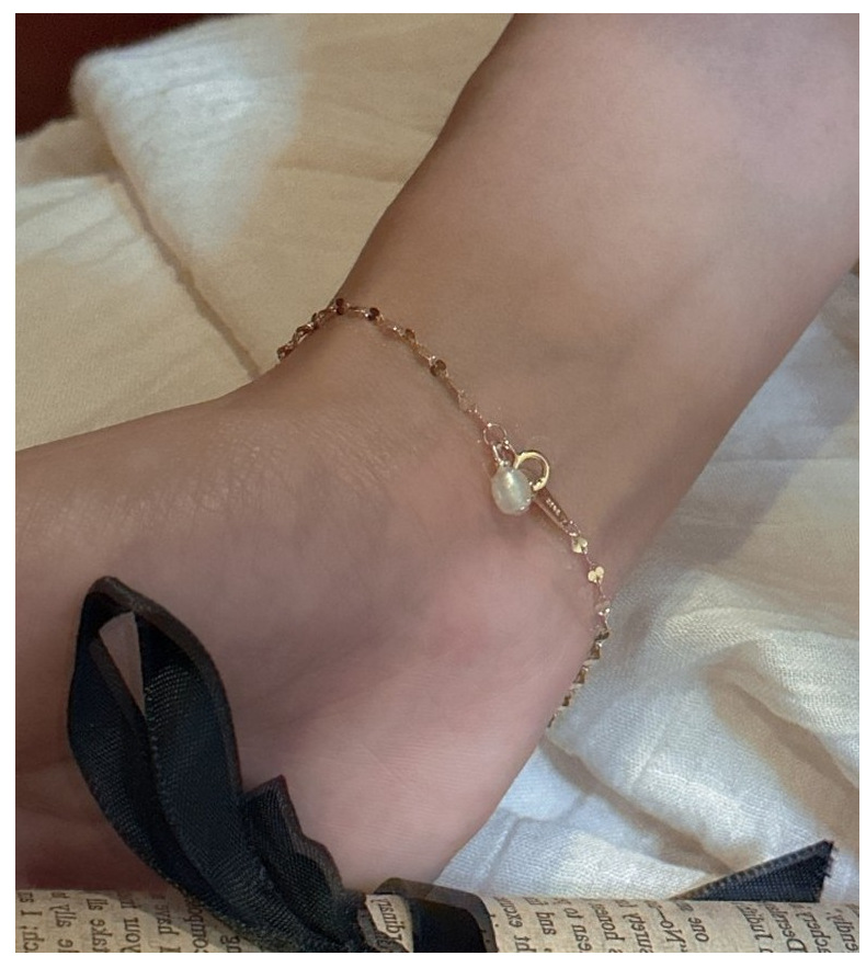 S925 sterling silver Korean version, a niche design sense, glittering pearl bracelet, a simple and retro Korean style jewelry accessory pic 8