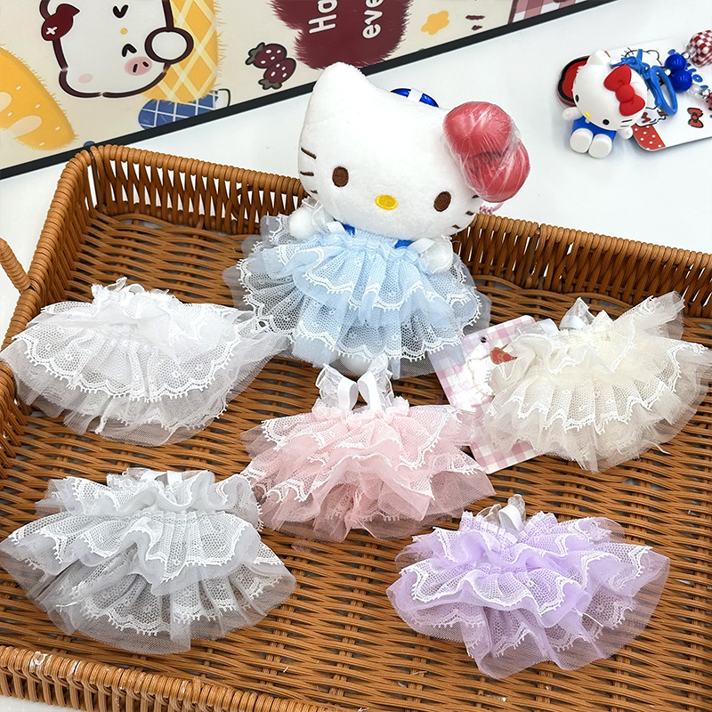 Wholesale of 15 cm doll doll clothes kt cat droopy ears rabbit doll doll clothes for changing into lace-trimmed princess dresses pic 2