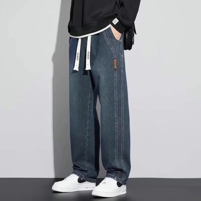 男生牛仔裤潮牌阔腿男夏季薄款2025美式阔腿休闲长裤子男生百搭详情3