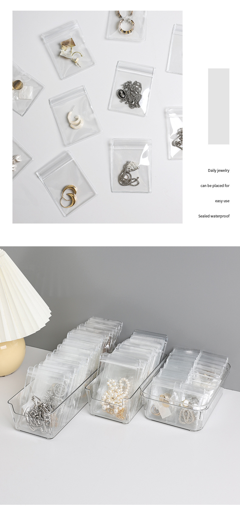 Anti-oxidation jewelry bag, earrings, stud earrings, necklace jewelry box, portable earrings, ring storage bag, magic tool, transparent pic 12