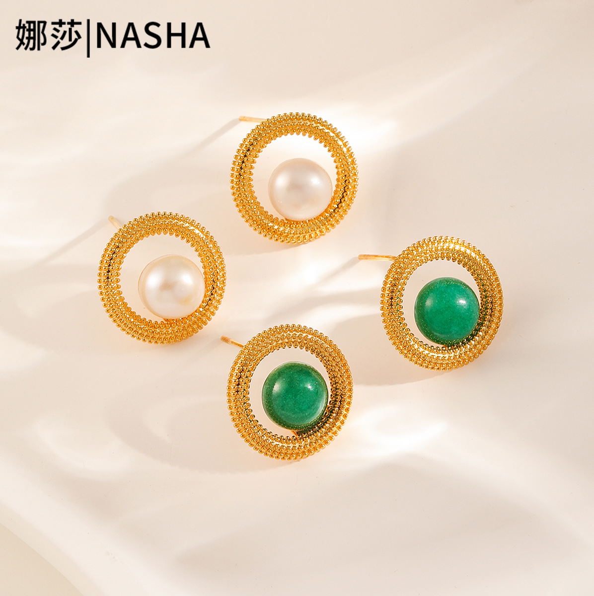 复古气质通勤款珍珠耳钉女士独特漂亮轻奢气质高级感耳环金色耳饰详情7