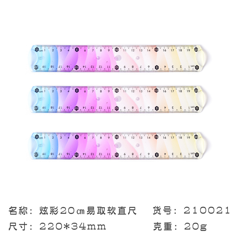 Fábrica directa comercio exterior regla personalizada dazzle color pvc custom set regla al por mayor pic 4