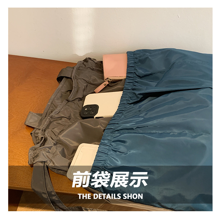 新款单肩包托特双肩折叠包手提简约通勤大容量时尚便携详情5