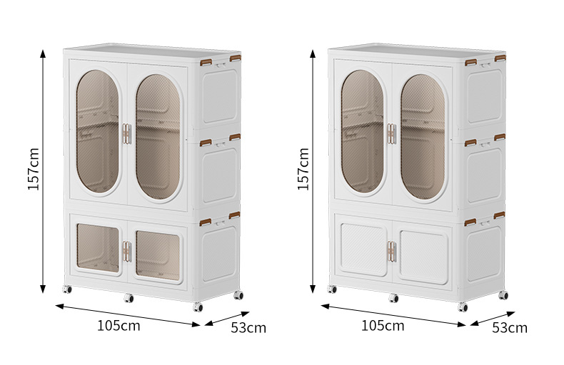 Combination wardrobe, large-sized adult wardrobe, multi-functional folding cabinet without installation, clothes and quilts organization and storage cabinet pic 19