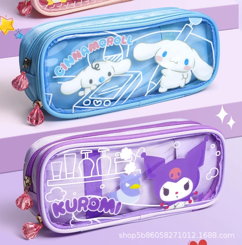 三丽鸥库洛米笔袋女生玉桂狗双层文具盒高颜值多功能笔袋可爱女孩详情2