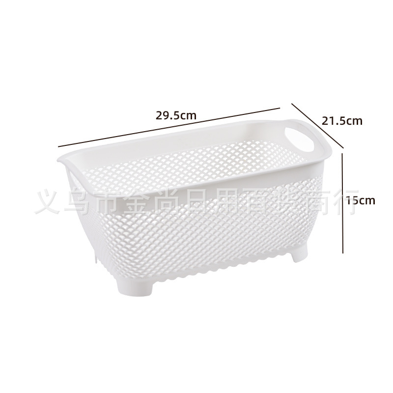 新款塑料沥水篮水果盘客厅茶几淘米滤水篮厨房家用双层洗菜盆大号详情1