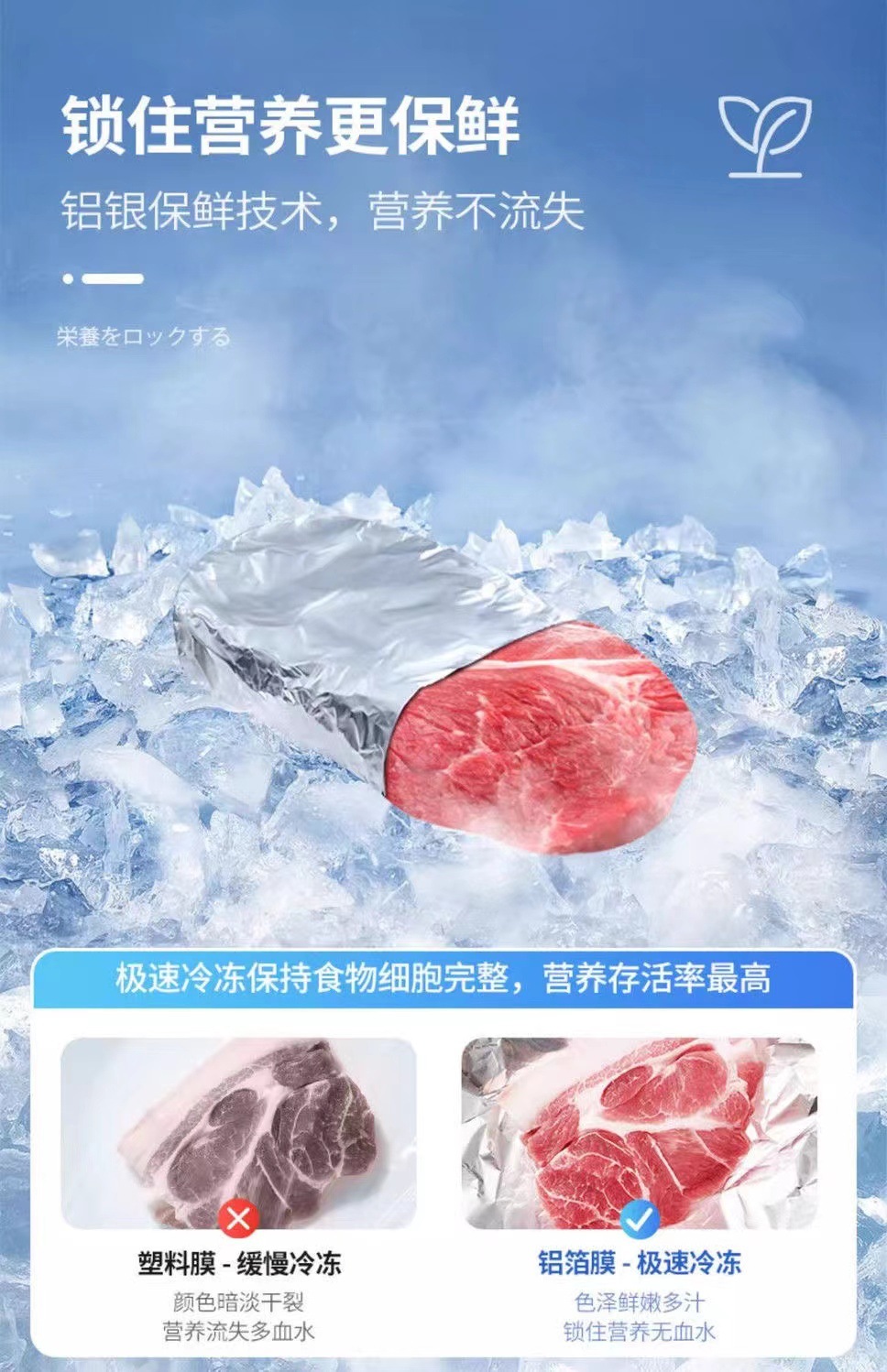 铝箔保鲜收纳袋源头工厂包装袋肉类家用冰箱食物冷冻抗菌重复保鲜详情7