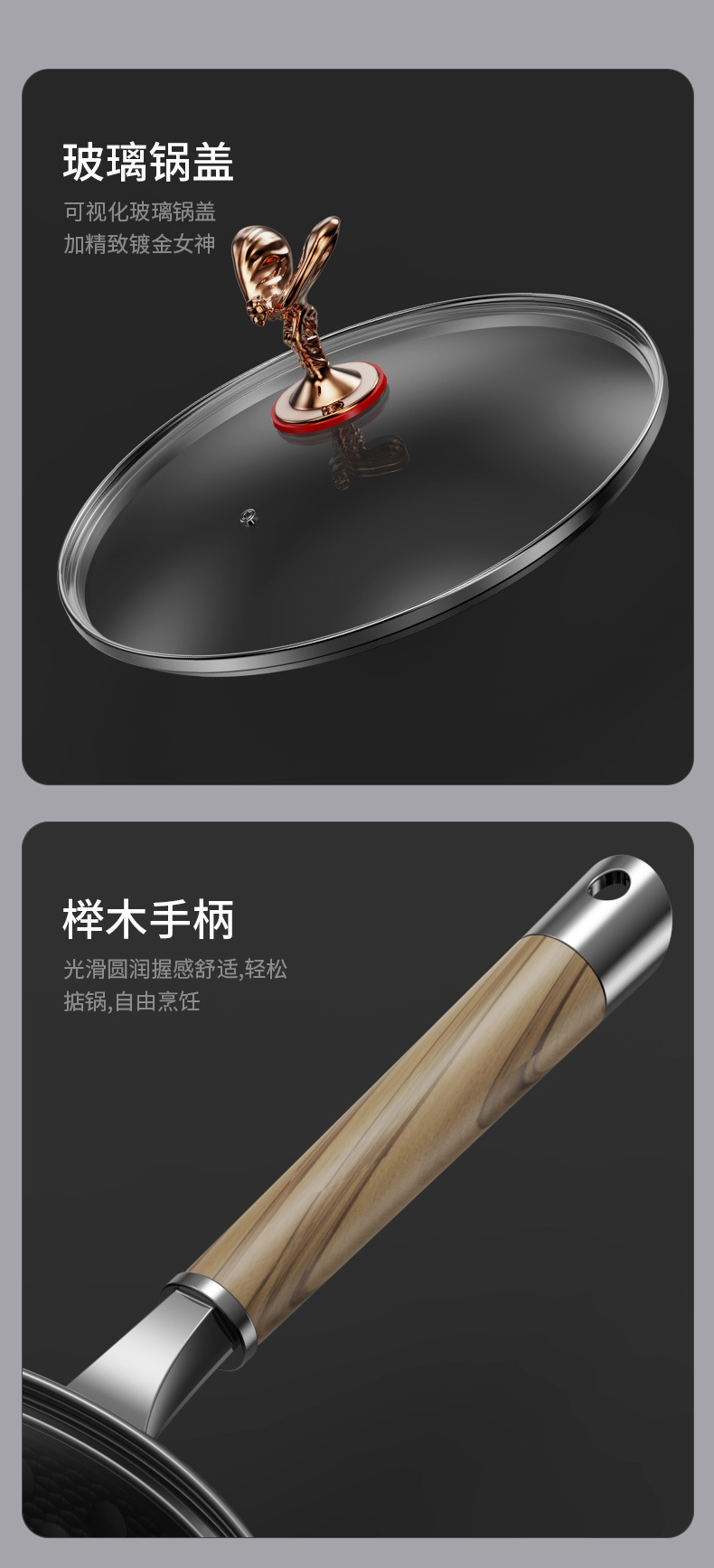 Forged old iron wok, household uncoated stir-frying wok, non-stick wok, non-stick, healthy cookware, durable pic 10