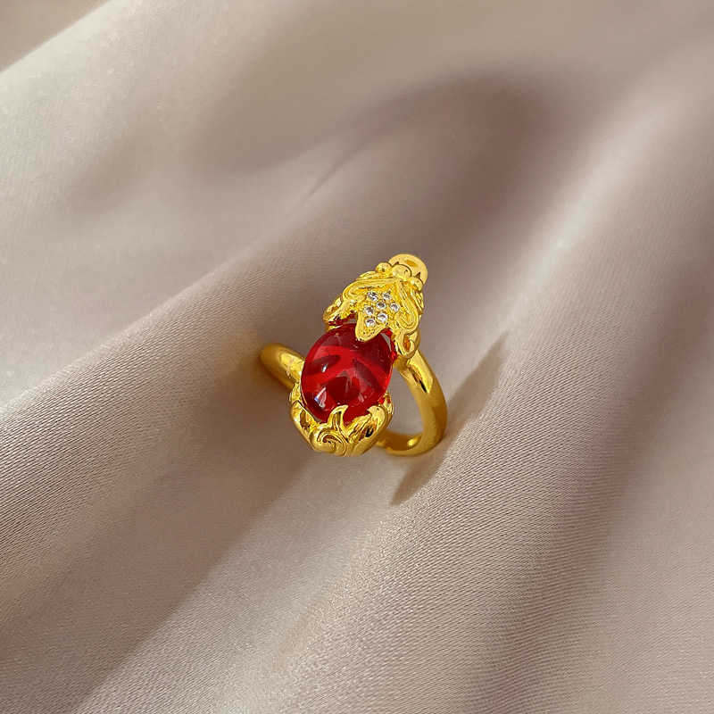 【真金电镀】欧美设计ins风几何镶钻圆珠戒指女冷淡风开口指环详情38